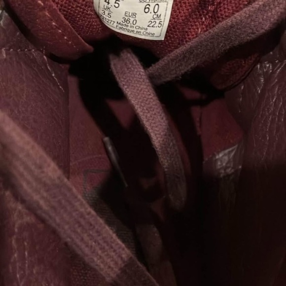 Women’s size 6 Vans leather mocassin fringe boot men’s size 4.5 burgundy - Picture 6 of 10